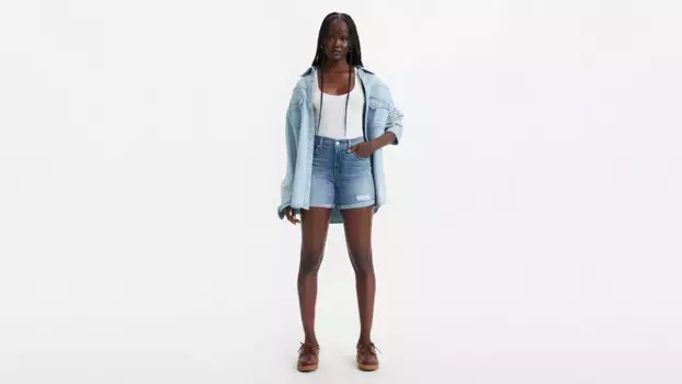 Женские шорты средней длины Levi's, цвет What Are We - Medium Wash