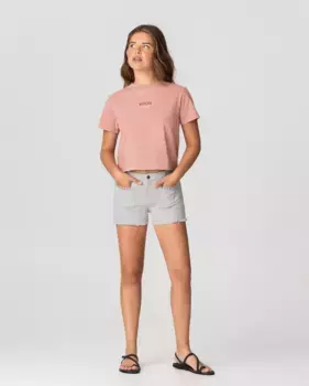 Женские шорты средней посадки с заклепками Noon, серый