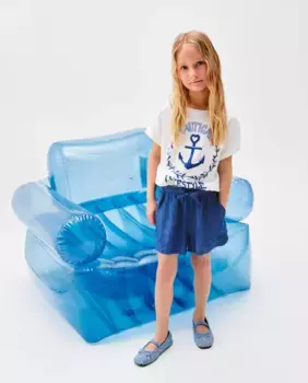 Женские шорты тенсель с карманами Kids El Corte Ingls, бледно-голубой