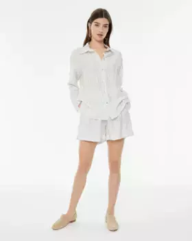 Женские шорты в полоску с боковыми карманами System Action, цвет Crudo