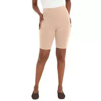 Женские шорты-велосипедки из эластичного хлопка на каждый день Jessica London больших размеров, цвет Nude