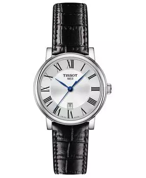 Женские швейцарские часы Carson с черным кожаным ремешком, 30 мм Tissot, черный