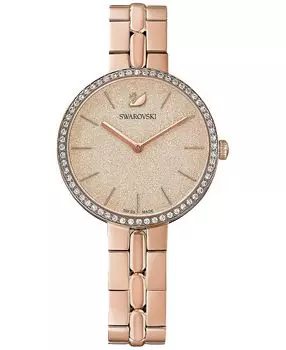 Женские швейцарские часы Cosmopolitian цвета розового золота с браслетом из нержавеющей стали с PVD-покрытием, 35 мм Swarovski, золотой