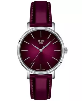 Женские швейцарские часы Everytime с розовым ремешком из искусственной кожи, 34 мм Tissot, розовый