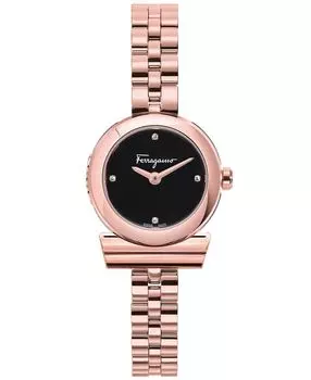 Женские швейцарские часы Gancini с бриллиантовым акцентом из нержавеющей стали с ионным покрытием и розовым золотом, браслет, 23 мм Salvatore Ferragamo
