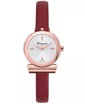 Женские швейцарские часы Gancini с красным кожаным ремешком, 23 мм Salvatore Ferragamo