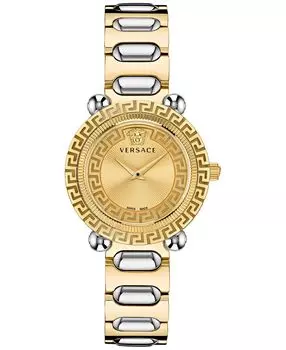 Женские швейцарские часы Greca Twist с двухцветным браслетом, 35 мм Versace