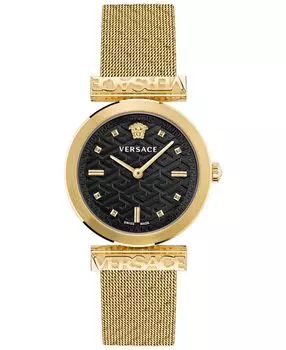 Женские швейцарские часы Regalia с позолоченным сетчатым браслетом и ионным покрытием, 34 мм Versace