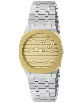 Женские швейцарские часы с браслетом из нержавеющей стали 25H, 30 мм Gucci, золотой