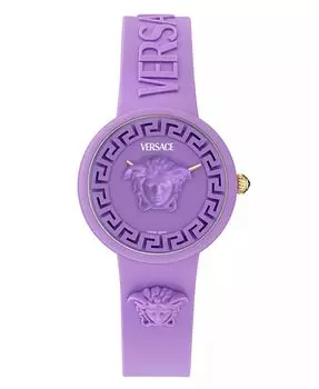 Женские швейцарские часы с фиолетовым силиконовым ремешком, 38 мм Versace, фиолетовый