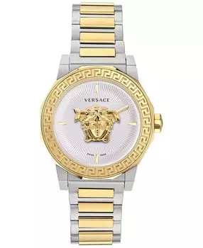 Женские швейцарские двухцветные часы-браслет Medusa Deco из нержавеющей стали, 38 мм Versace