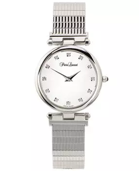 Женские швейцарские классические часы с браслетом из нержавеющей стали с бриллиантами (1/8 карата, 24 мм) Pierre Laurent