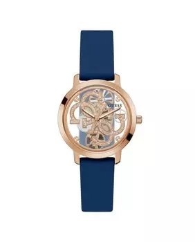 Женские силиконовые часы Quattro Clear GW0452L1 с синим ремешком Guess, синий