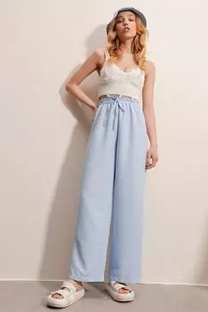 Женские синие брюки Aerobin свободного покроя с эластичной резинкой на талии ALC-X6625 Trend Alaat Stili, синий