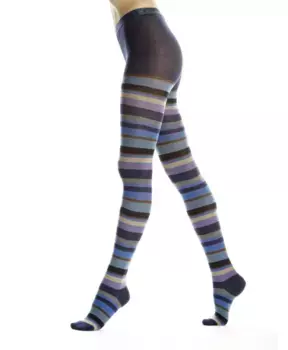 Женские синие колготки в полоску Gallo, мультиколор