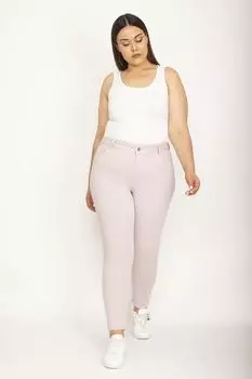 Женские сиреневые джинсовые брюки больших размеров с 5 карманами ans, фиолетовый