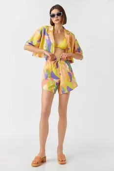 Женские сиреневые шорты с рисунком и бермуды Koton, фиолетовый