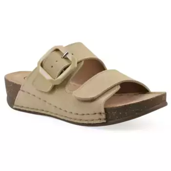 Женские сланцы-котурны Fearful на липучке White Mountain, цвет butter cream suede