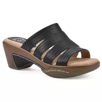 Женские сланцы Valora без задника White Mountain, цвет black metallic woven