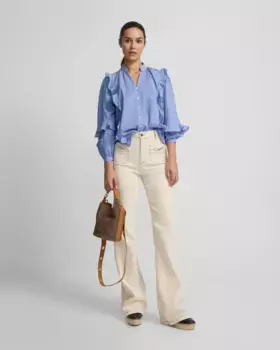 Женские слегка расклешенные джинсовые брюки Silbon, бежевый