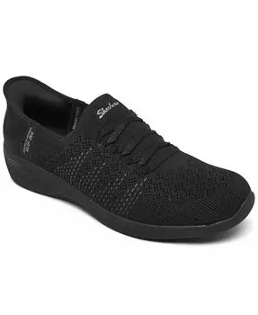 Женские слипоны: Arya - Swiftly Walking Sneakers от Finish Line Skechers, черный