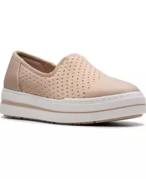 Женские слипоны Cloudsteppers Audreigh Star Clarks, коричневый/бежевый