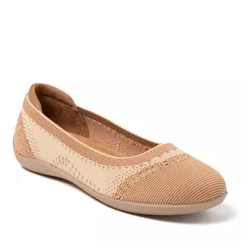 Женские слипоны Dearfoams на балетках Misty для дома и улицы, цвет Tan
