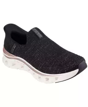 Женские слипоны: Glide-Step Pro - светящиеся кроссовки для ходьбы Night Gleam от Finish Line Skechers, черный