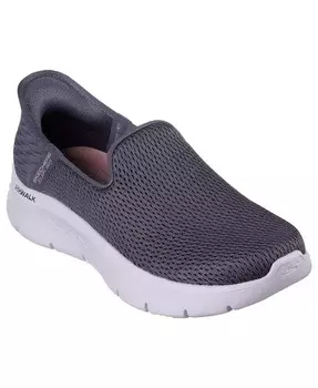 Женские слипоны: Go Walk Flex — прогулочные кроссовки-слипоны Relish от Finish Line Skechers, серый