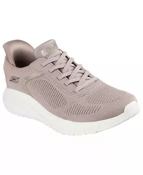 Женские слипоны: прогулочные кроссовки BOBS Sport Squad Chaos Skechers, бежевый
