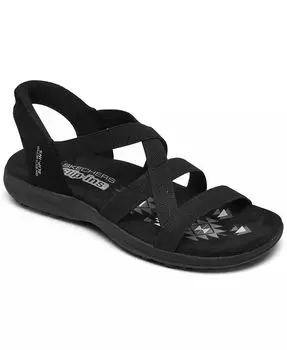 Женские слипоны: Reggae Slim - Stretch Flex Спортивные сандалии для ходьбы от Finish Line Skechers, черный