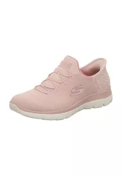 Женские слипоны Summit Dazzling Haze с амортизацией, которые можно стирать в машине SKECHERS, цвет Rose Mesh Pink