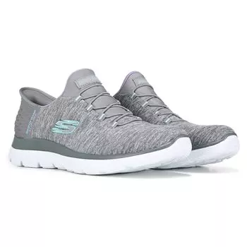 Женские слипоны Summit среднего/широкого размера Skechers, серый