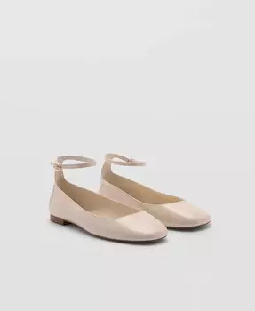 Женские смешанные туфли с подвесками MANGO, бежевый