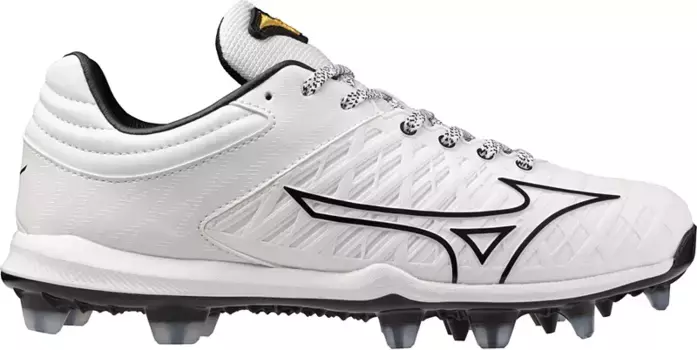 Женские софтбольные бутсы Mizuno Pro FP из ТПУ, белый/черный