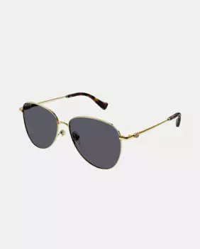 Женские солнцезащитные очки-авиаторы из золотистого металла Gucci, золотой