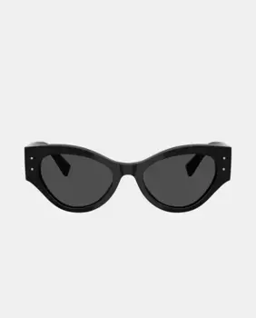 Женские солнцезащитные очки-бабочки из ацетата серого цвета Dolce & Gabbana, черный
