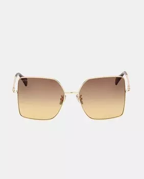 Женские солнцезащитные очки-бабочки из золотистого металла Max Mara, золотой