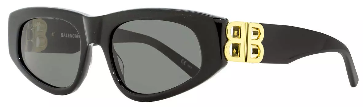 Женские солнцезащитные очки Balenciaga Cateye BB0095S 001 черные/золотые 53 мм