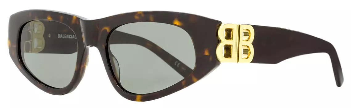 Женские солнцезащитные очки Balenciaga Cateye BB0095S 002 Гавана/Золото 53 мм