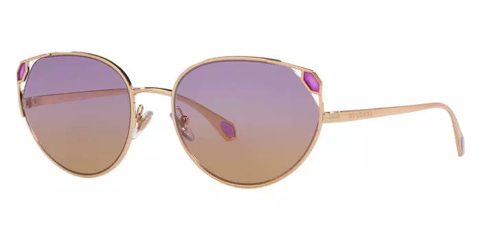 Женские солнцезащитные очки Bulgari 56 мм из розового золота