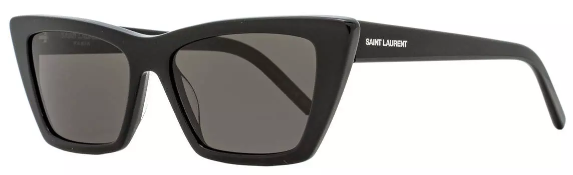 Женские солнцезащитные очки Cateye Saint Laurent SL 276 Mica цвет 001 блестящие черные 53 мм