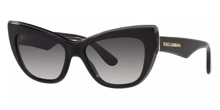 Женские солнцезащитные очки Dolce & Gabbana 54 мм, черные/прозрачно-серые