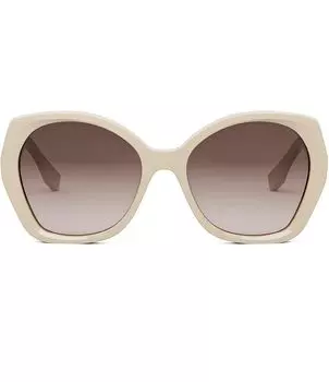 Женские солнцезащитные очки FENDI с надписью «бабочка», 57 мм, бежевый