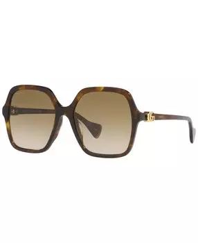 Женские солнцезащитные очки GG1072SA 56, GC00184056-X Gucci, коричневый