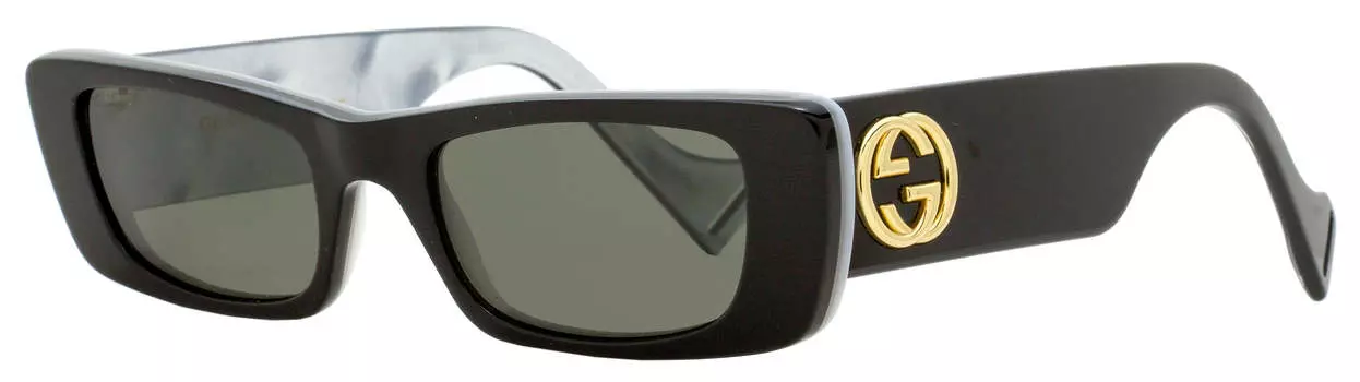 Женские солнцезащитные очки Gucci GG0516S цвет 001 Черные/Золотые/Жемчужные 52мм