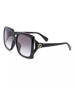 Женские солнцезащитные очки Gucci Gg0876sa прямоугольной формы 59 мм, черный