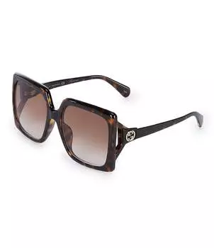 Женские солнцезащитные очки Gucci Gg0876sa прямоугольной формы 59 мм, коричневый