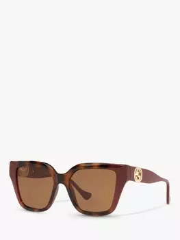 Женские солнцезащитные очки Gucci GG1023S в D-образной оправе, коричневые красные/коричневые
