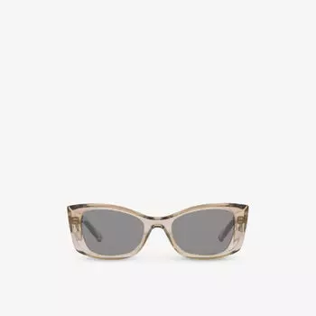 Женские солнцезащитные очки из ацетата SL593 в прямоугольной оправе Saint Laurent, коричневый